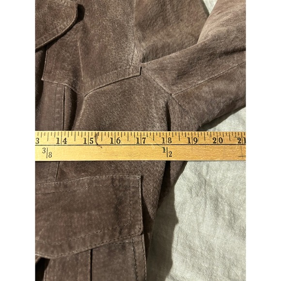 Great Northwest Clothing Company Brown Suede Belted Utility Jacket Women XL - Picture 5 of 6